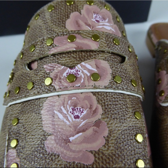 Coach Fiona Loafer Mules Floral Print Signature C - Picture 3 of 8